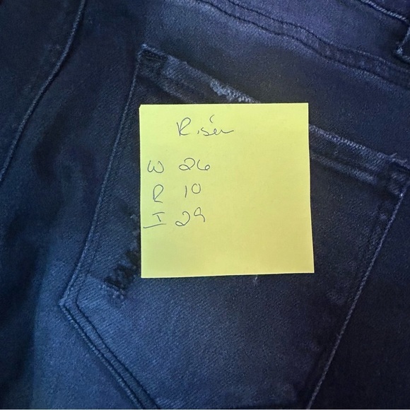 Distressed Black Flare Jeans RISEN 26 3 great condition - Picture 7 of 7